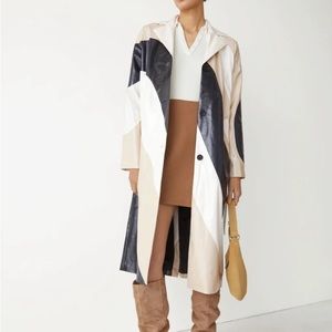 & OTHER STORIES Belted Colour Block Coat LIKE NEW! SIZE 4